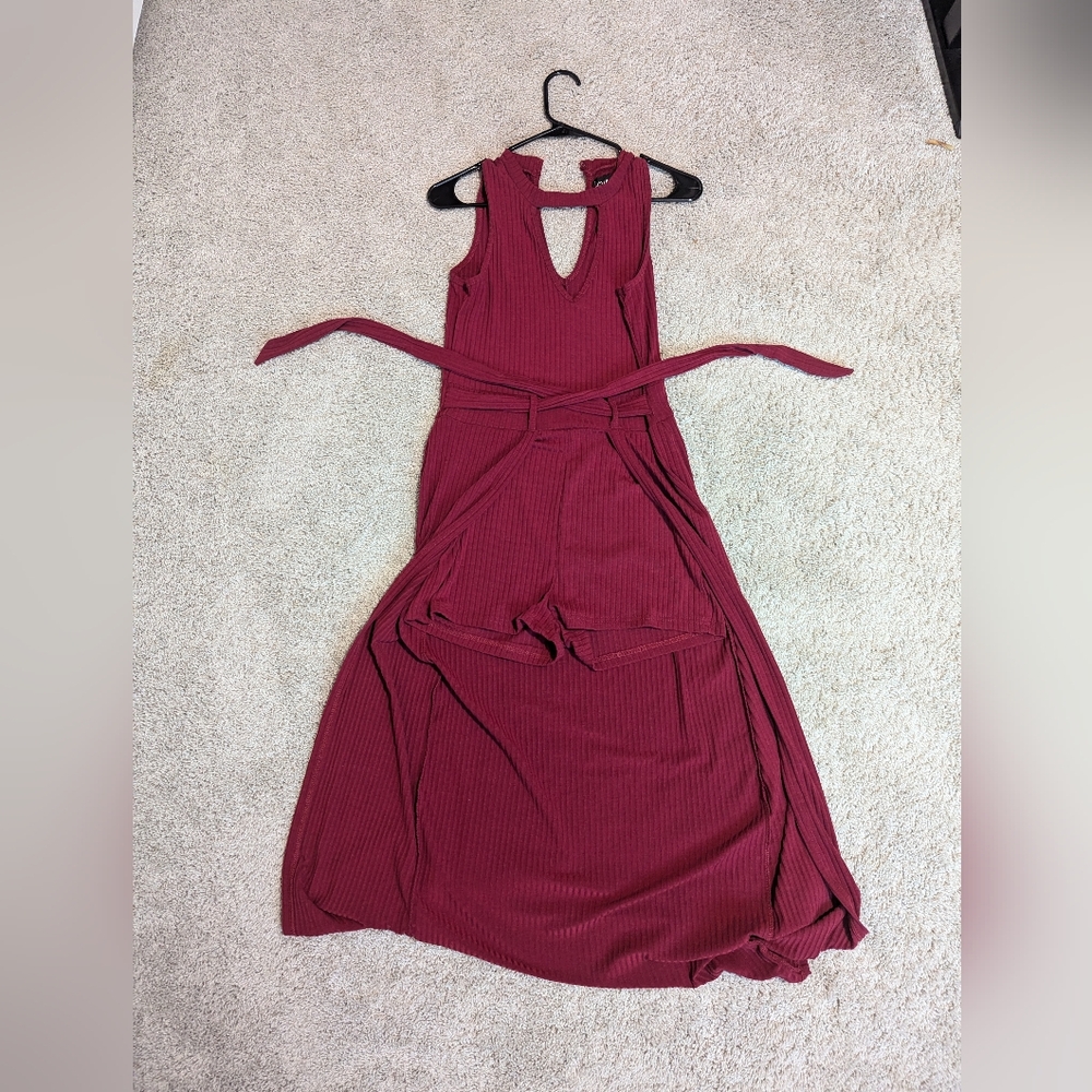 Red size XL high low romper